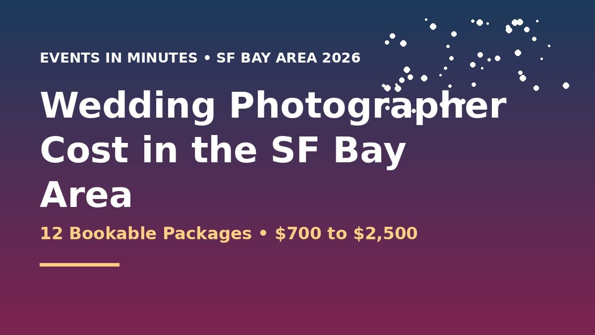 Wedding Photographer Cost in the SF Bay Area