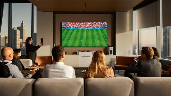 Corporate World Cup 2026 viewing event in a San Francisco office