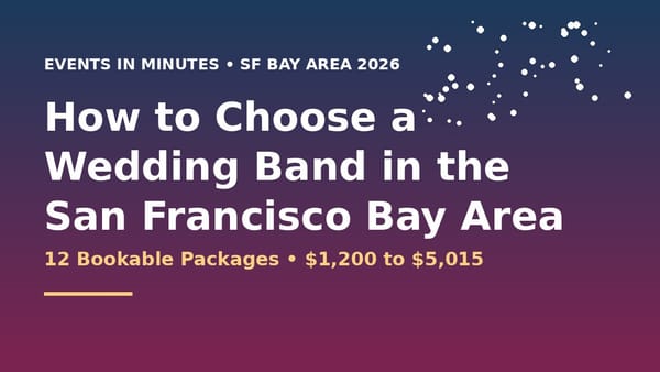 How to Choose a Wedding Band in the San Francisco Bay Area