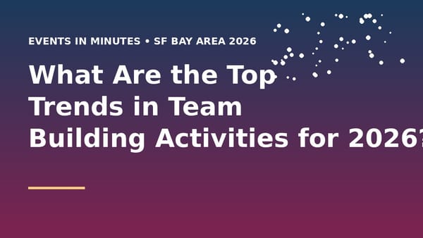 What Are the Top Trends in Team Building Activities for 2026?